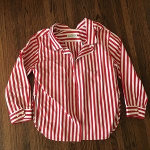 Balenciaga stripped poplin button up shirt.